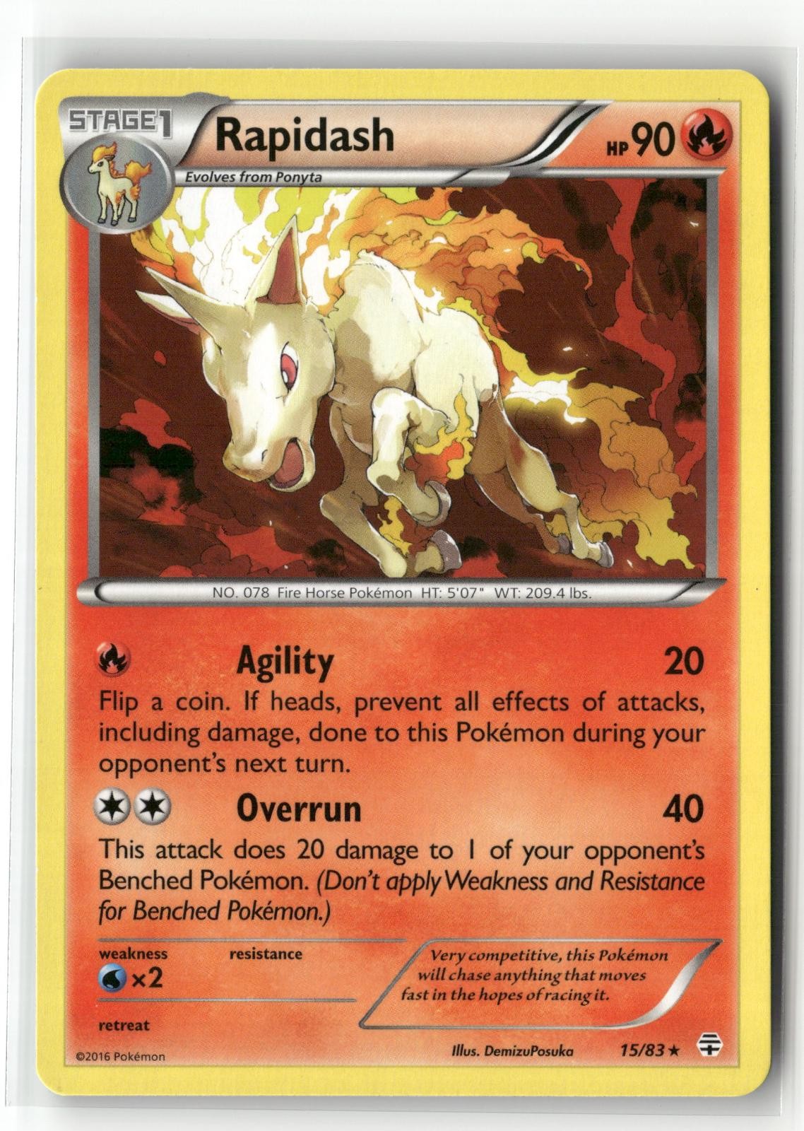 RAPIDASH 15/83 R GENERATIONS POKEMON NM/M