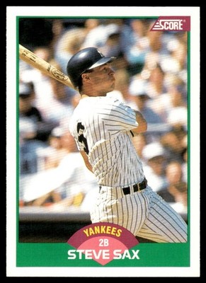 1989 Score Rookie & Traded Steve Sax New York Yankees #20T