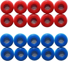 10 Pair of Polyurethane Screened Gladhand Seals, Red/Blue