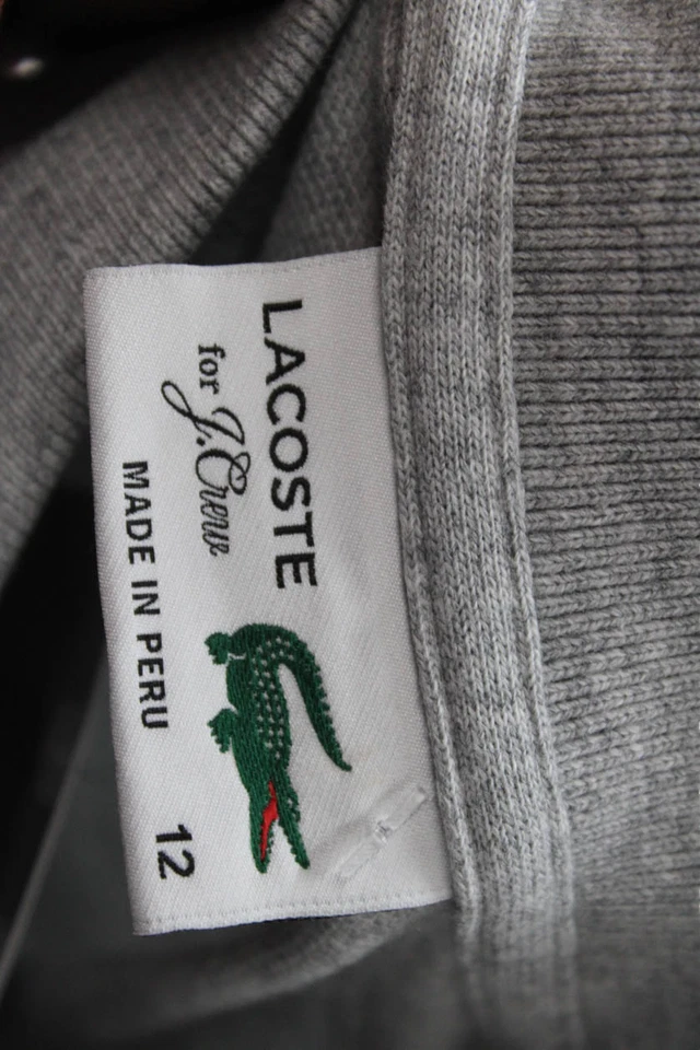 Polo básico gris manga corta cuello Lacoste para niños talla 12 Foto 3 de 4
