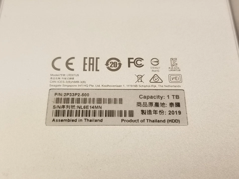 Seagate LaCie Mobile Drive 1TB USB-C HDD Hard Drive LRD0TU9 ST1000LM035-1RK172 - Image 2 of 4