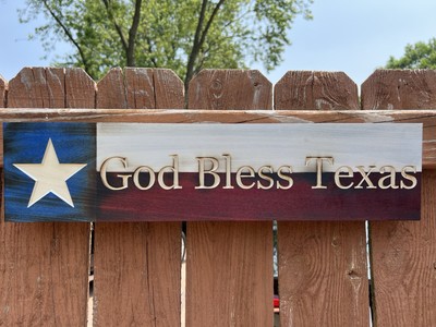 Wood Rustic Texas God Bless Texas Rustic Wooden street sign Made in America 