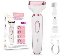 Women's Electric Razor Bikini Trimmer, 4-in-1 Cordless Shaver for Face, Legs,