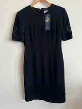 Vintage Talbots Kathryn Conover Size 6 Black Dress Lace Beading Sequin ILGWU