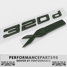 BMW Gloss Black 320d + X Drive Tailgate Boot Badge Logo Emblem FITS F30 F31 F34