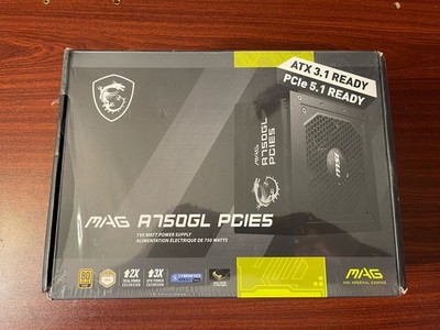 MSI MAG A750GL PCIE 5.1 & ATX 3.1 Gaming Power Supply - Full Modular New