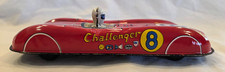 Rare 1960s Japanese Tin Friction Toy 8 Challenger Race Car Complete With Driver