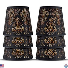 YISUN Mini Crystal Chandelier Shades - Set of 6 Clip-On Droplight Lamp Shades