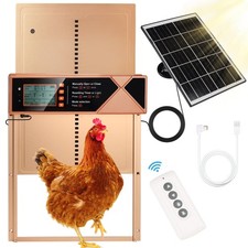 Automatic Chicken Coop Door Solar Powered, 4 Modes Automatic Chicken Door wit...
