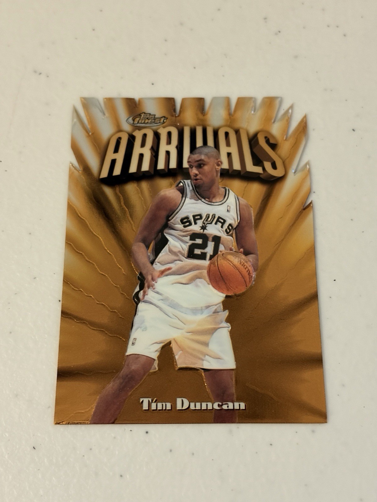 1997-98 Topps Finest Gold Embossed Tim Duncan Spurs #325 Die-Cut