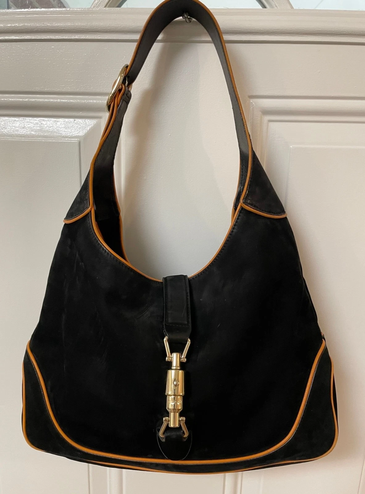 Borsa a tracolla Gucci vintage scamosciata nabuk Jackie convertibile