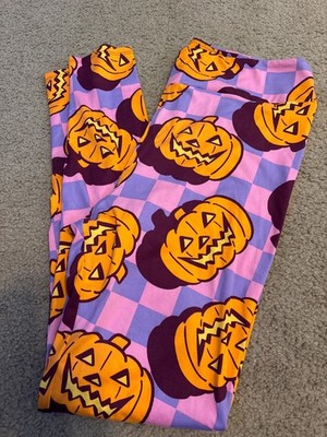 NEW LuLaRoe TC Tall Curvy Legging ORANGE Pumpkin Quilt Halloween Pink Purple NEW