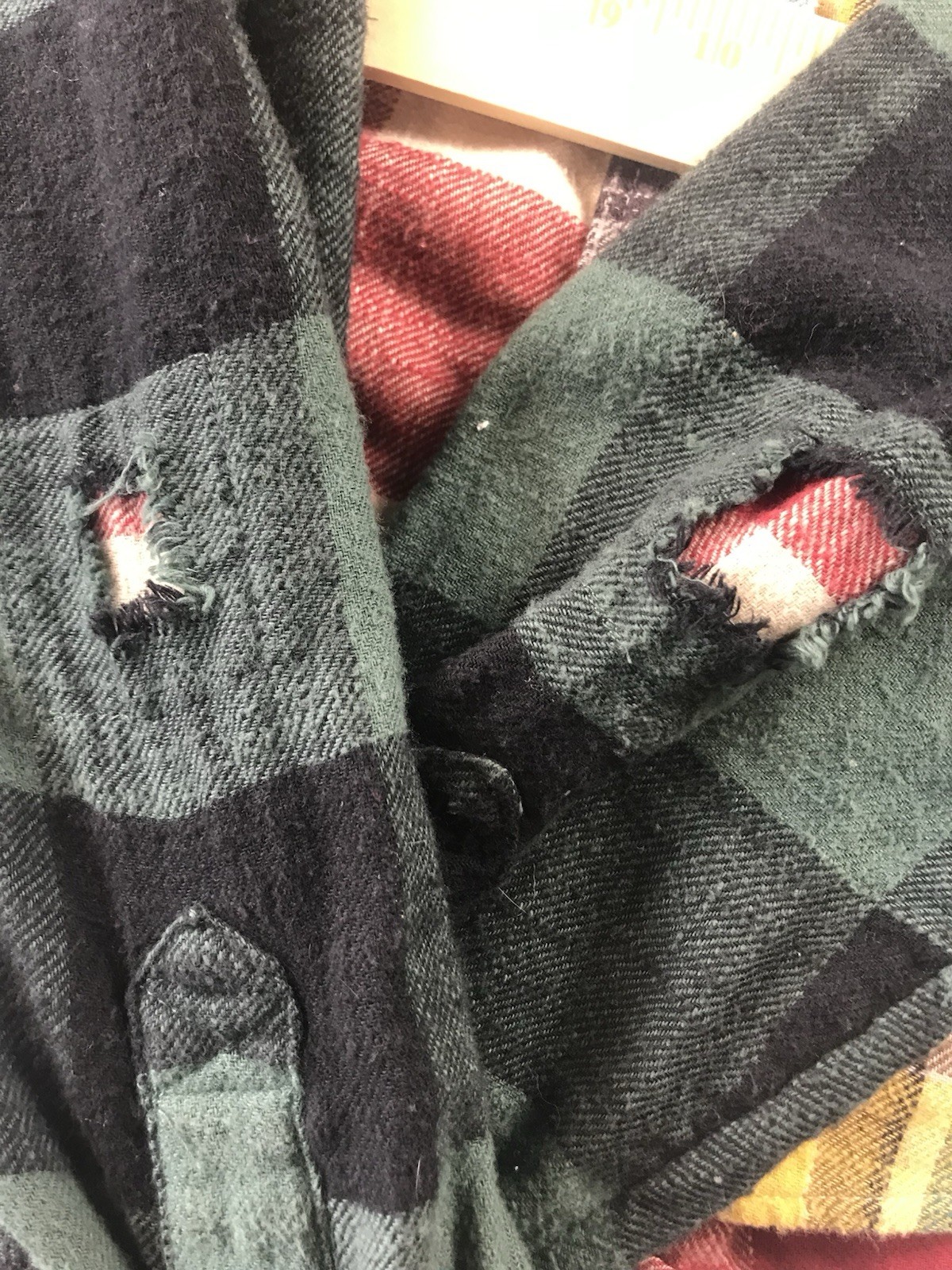 American Eagle AE Patchwork Plaid Cozy Cabin Crop… - image 9