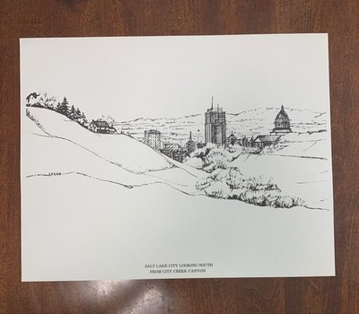 VTG 1966 Salt Lake City Looking South From City Creek Canyon Print Cynthia Fehr