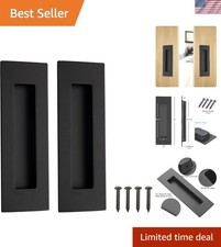 Flush Mount 6-Inch Recessed Pull Handles for Barn and Closet Doors - 2 Pack