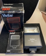 Vintage Vivitar 1900 Electronic Flash With Original Box Untested