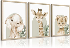 Animal Wall Art Pictures Baby Nursery Canvas Wall Art Decor Safari Animal Prints