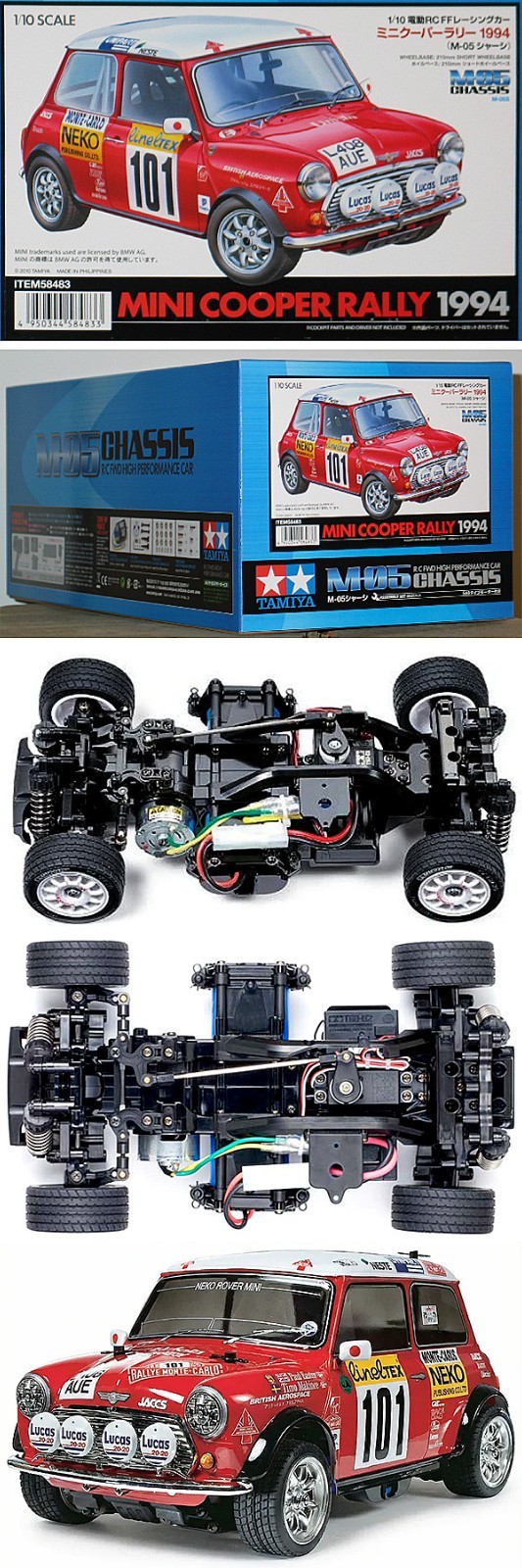 Tamiya Rot Mini Monte Carlo Baukasten 1:10 M-Chassis - Image 2
