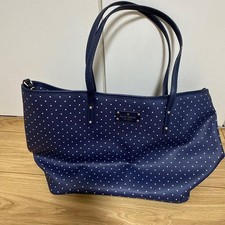 m1215 kate spade Navy Dot LeatherStyle Diaper Bag Used Damaged Condition