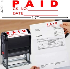 Paid Stamp with Date Office Stamps Self Inking Personalized for Business Supplie