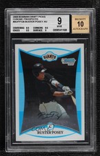 2008 Bowman Draft Prospects Chrome Buster Posey #BDPP128 BGS 9 MINT Auto 7t6
