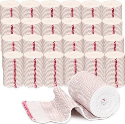 24 Pack Elastic Bandage Wrap 3'' with Hook and Loop Closure