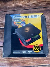 Fellowes 224 CD DVD Black Canvas Organizer Storage Album New