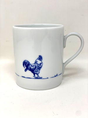 Apilco La Ferme Blue Rooster Mug French Porcelain Replacement Discontinued MINT!