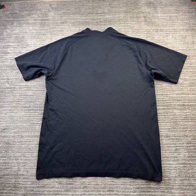 Uniqlo Roger Federer Shirt Mens Large Black 1/4 Zip Henley