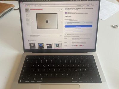 Apple MacBook Pro 14 2021 M1 Max 32 Core GPU 64GB RAM 8TB SSD Silber Deutsch OVP