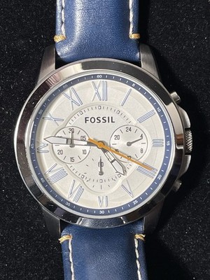 Купить fossil grant fs5137 men black leather strap analog dial