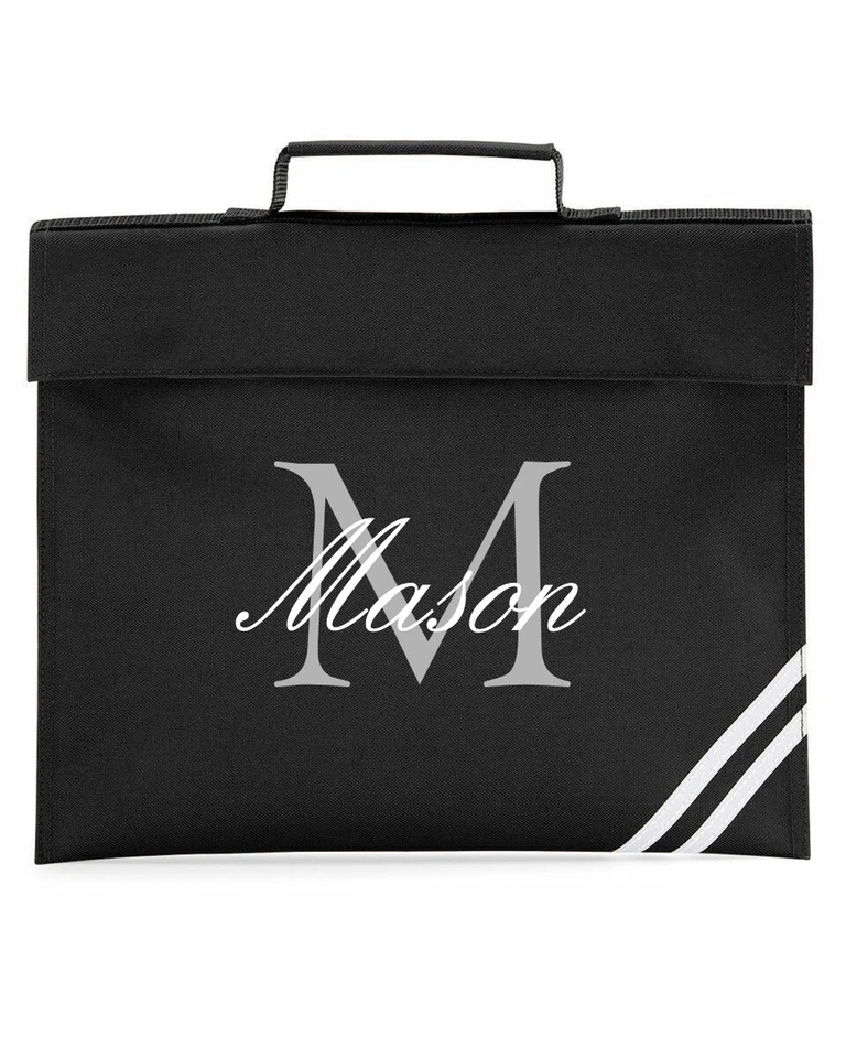 Personalised Initial Script Book Bag Classic Back to School Boys Girls Childrens