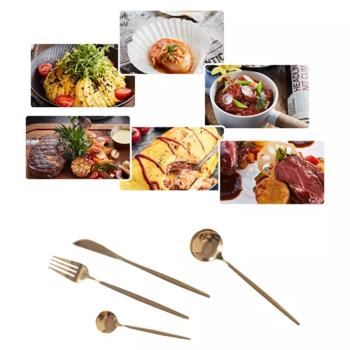 24PCS Luxury Plated Flatware Set Stainless Steel For Silverware Kitchen Cutlery - Picture 6 of 9