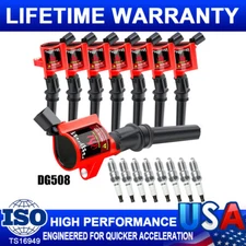 8Pcs Spark Plugs & 8 Pcs Ignition Coils DG508 For Ford F150 Lincoln 4.6L 5.4L V8