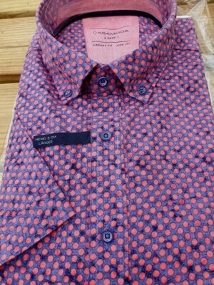 CASA MODA NEW RED POLKA DOT COTTON SHORT SLEEVE SHIRT 2xl 3XL4XL5XL6XL 7XL