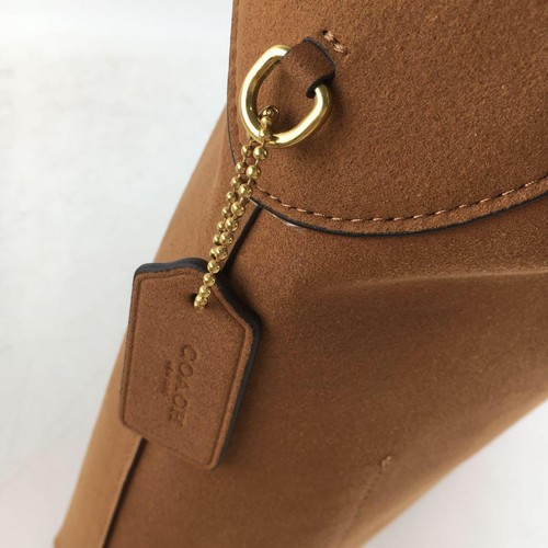 COACH Brooklyn Shoulder Bag 28 suede CW637 Siena Brown Outlet New - Picture 2 of 12
