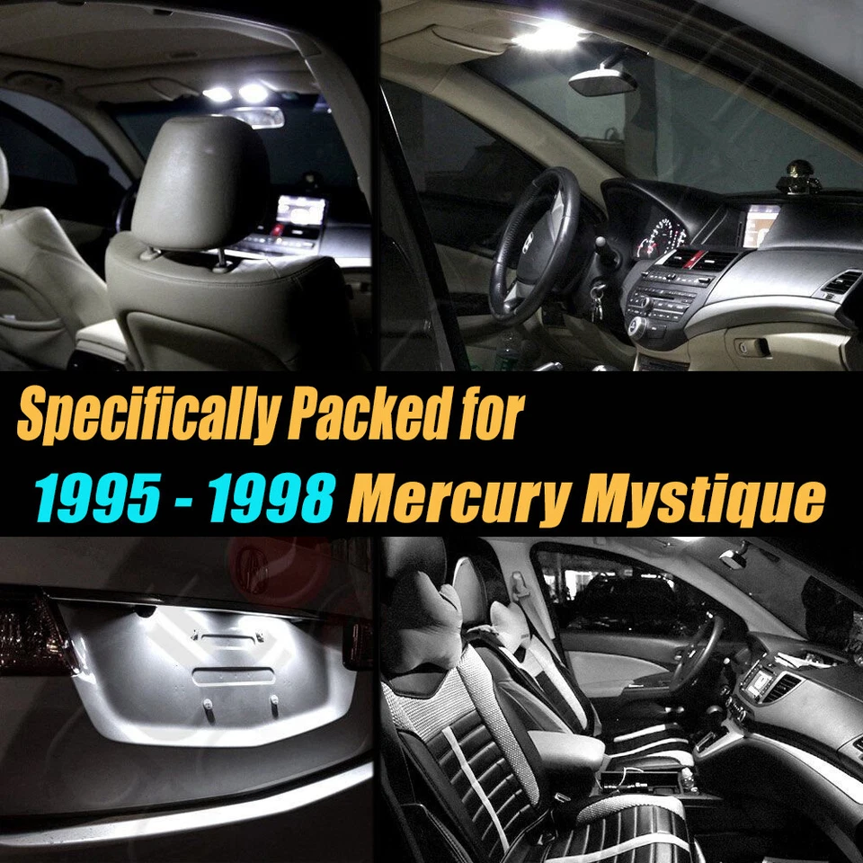 Kit de bombillas LED interiores de coche súper blancas de 14 piezas para Mercury Mystique 1995-1998 Foto 2 de 4