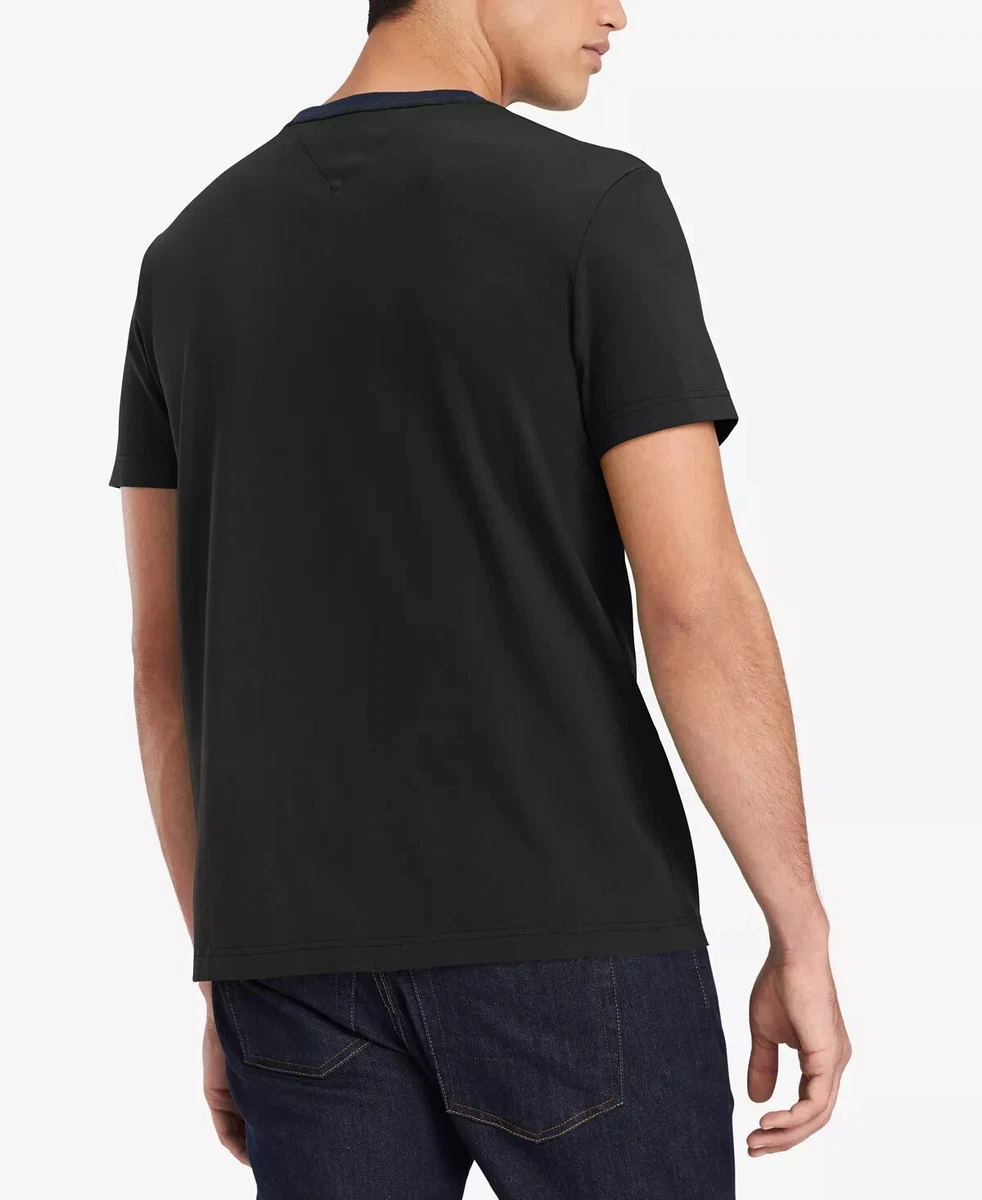 TOMMY HILFIGER Men\'s Tino | Sz Sleeve M Logo Short T-Shirt, Black, eBay