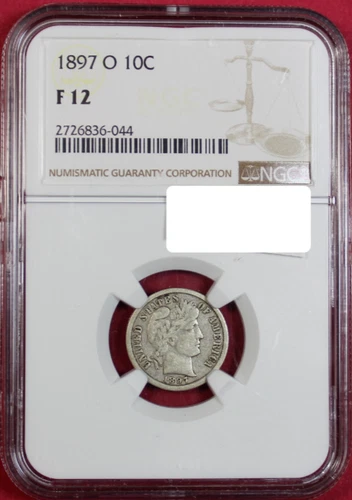 1897-O BARBER DIME  NGC F12