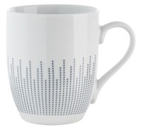 Kaffeetasse Teetasse Tasse Kaffeebecher Porzellan Weiß Grau Gemustert 290 Ml