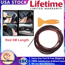NEW 5M Car Interior Decor Red Point Edge Gap Door Panel Accessories Molding Line