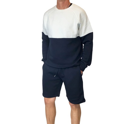 Mens Tracksuit Sweatshirt & Shorts Set Blue XS Extra Small RRP £50 Boohoo Man - Picture 6 of 7