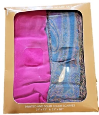 Womens Pashmina Rayon/Acrylic Multicolor 21"x72",21"x 80" New Box2
