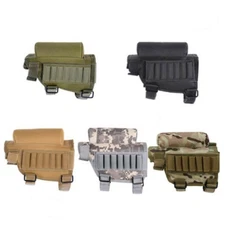 Tactical Buttstock Rifle Cheek Rest Pouch Military Bullet Holder Bag Ammo Case