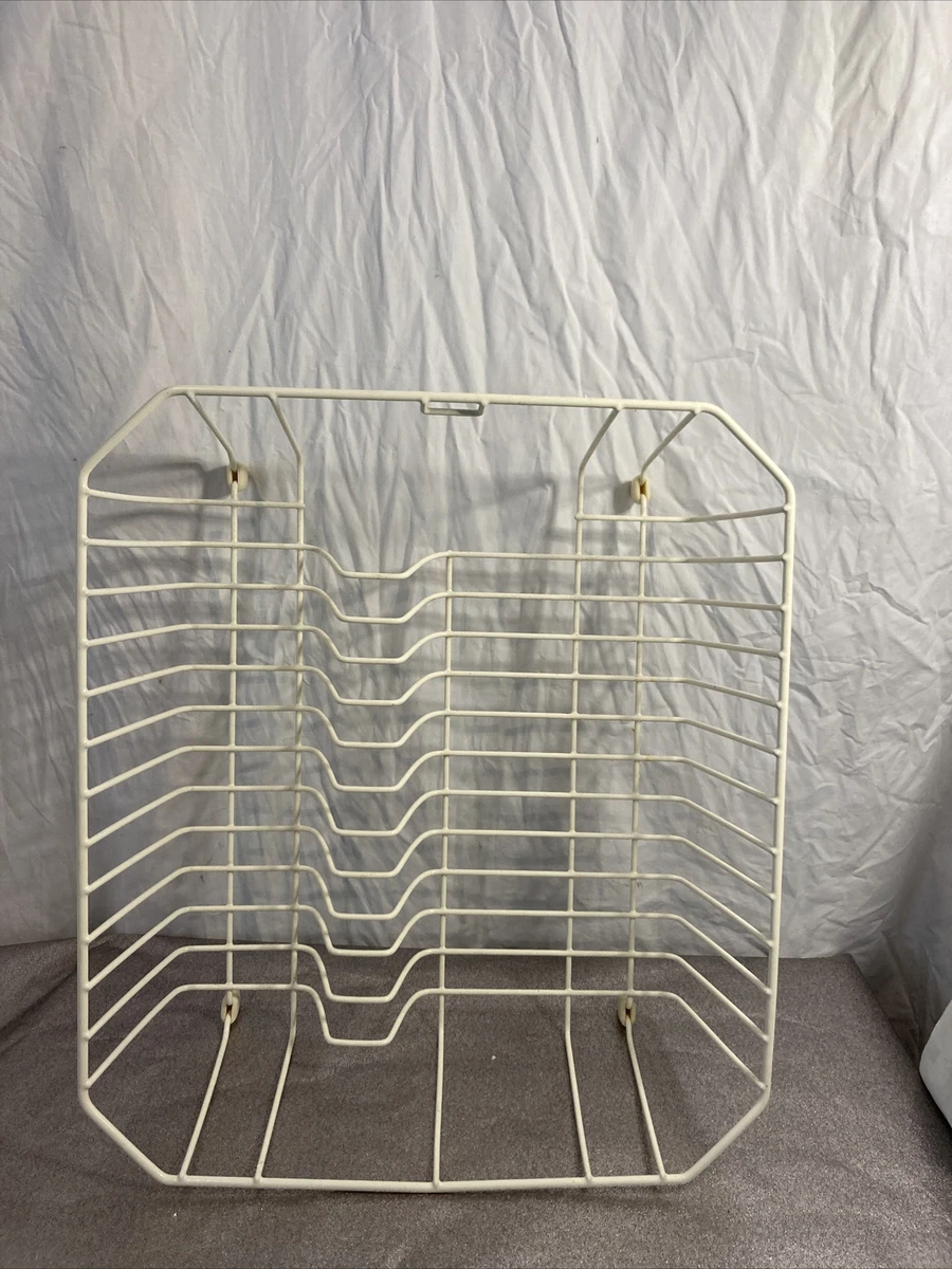 Vintage white Coated Metal Wire Dish Drying Rack S4