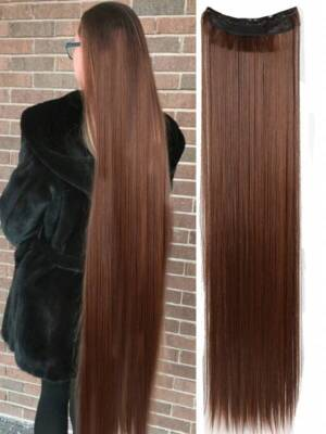 #ad #ad 32quot; Extra Long Straight Hairpiece Synthetic 5 Clips In Hair Extension Full Head $8.99