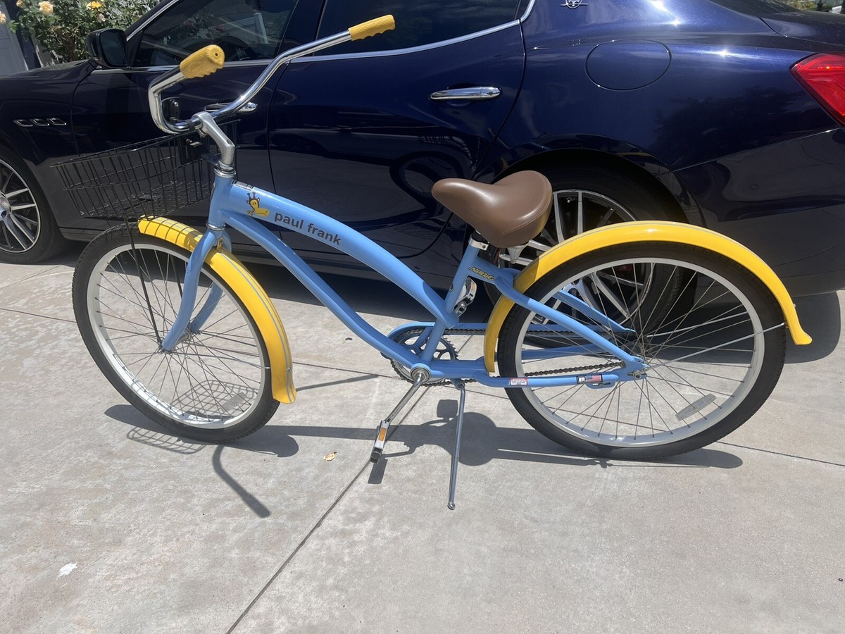 26” Nirve PAUL FRANK Julius Beach Cruiser Bike Lt Blue Yellow Fenders  BICYCLE