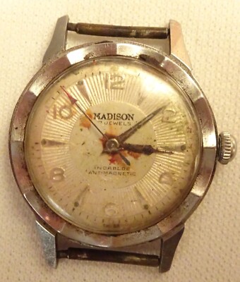 Madison Wristwatch 17J Vintage Swiss Parts or Repair Winton Watch Co.