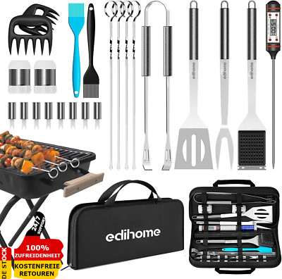 25Er Set BBQ Grillbesteck Tool mit Koffer Grillwerkzeug Grillzubehör Grillset