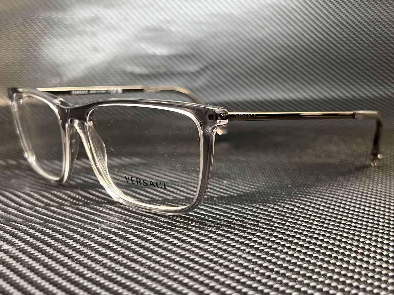 VERSACE VE3301 593 Transparent Grey Rectangle Square Men's 56 mm 